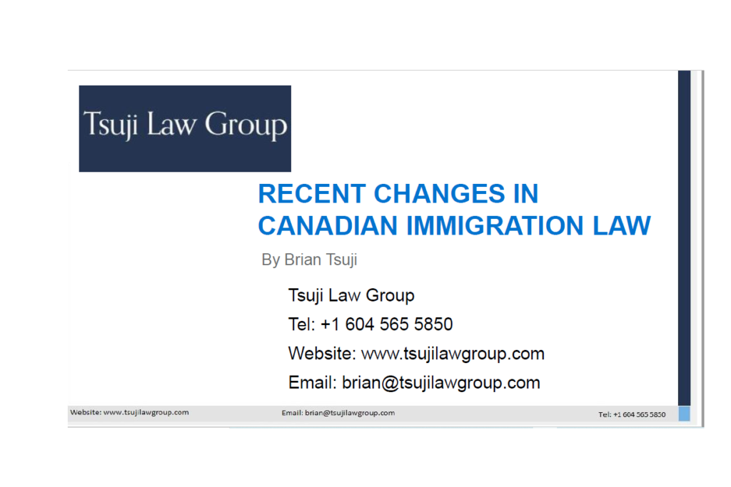 YouTube動画配信：移民法アップデートセミナー/Immigration Law Seminar -Recent Changes in Canadian